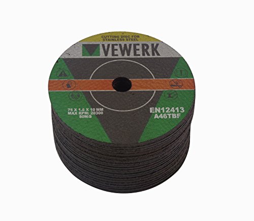 50 X INOX Trennscheiben Metall Ø 75 x 1,6 x 10 mm für Druckluft Trennschleifer - 3