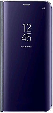 New Samsung Galaxy S8 S8+ Clear View Mirror Leather Flip Stand Case Cover (S8 Plus, Purple)