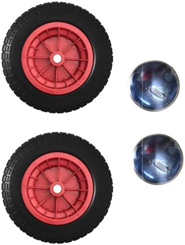 KetoPlastics Wheelbarrow Wheel Pair of 4.80-8 16" Red Pneumatic With 1" Capped Star Clips