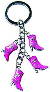 Cowboy Boots Bag Charm Keychain (Pink)