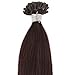Beauty7 100% Remy Human hair Extension 200 strands Pre Bonded Tipped U tip/Nail tip Hair Extension Straight Hair Dark Brown Hair Color (#2) 18'' 20''22'' 24'' 100g (18''(46cm))