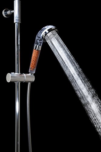 Feaglo Filtereinsatz, 30 % Wassereinsparung Wasserfiltration für Handbrause, Universal-Duschkomponenten 3-Wege-Sprüh-Handbrause lonenfilter Hoher Druck Wassersparend mit Edelstahl-Schlauch - 4