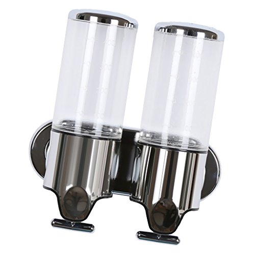 MagiDeal Shampoo- und Seifenspender für Wandmontage – klar, 500ml - 5