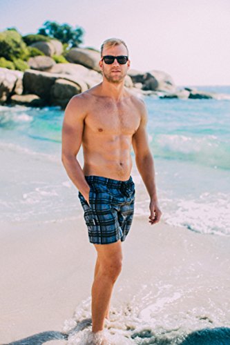 GUGGEN MOUNTAIN Herren Badeshorts Beachshorts Boardshorts Badehose kariert *High Quality Print* - 6