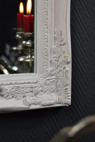 Livitat® Spiegel Wandspiegel barock antik Silber Weiß Gold 50x 40 cm Landhaus Holz (Weiß) - 2