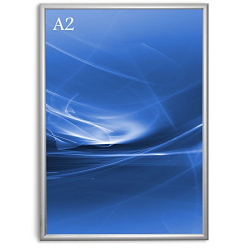 Master of Boards Alu Klapprahmen Plakatrahmen Wechselrahmen Bilderrahmen Ladeneinrichtung Silber Aluminium Rahmen für Plakate Rahmen für Bilder Rahmen Aushang Klicksystem (Gehrung - 4