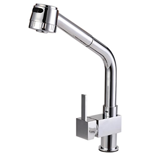 Preisvergleich Produktbild Teamyy Wasserhahn Amatur Geschirrbrause Küchenarmatur Wasserhahn Silber Herausziehbar