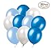 Produktbild Ohigh 50 Stück Luftballons Blau Weiß Ballons für Baby Shower Junge Kinder Geburtstag Party Deko (ca.30cm)