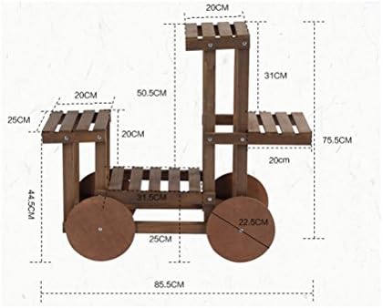 LUYIASI- Solid Wood Balcony Living Room Floor Plant Multi - Storey Indoor Flower Pots Shelf(85.5x75.5cm) Flower Racks