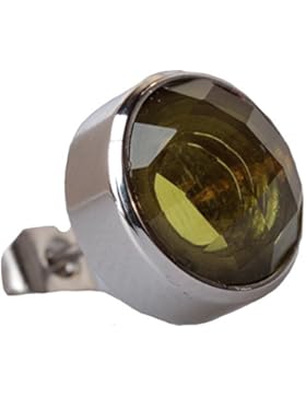 Große Kristall Ohrringe Ohrstecker Edelstahl Geburtsstein Kristallen Ø 10 mm Turmalin Grün