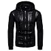 Produktbild Amphia - Herrenjacke, Männlich Herbst Winter Lederbekleidung Rest Kragen Reißverschluss Mantel(Schwarz,XXXL)