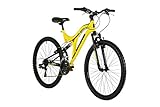 Barracuda Unisex Draco Ds Wheel 18 Inch Full Suspension Frame Mountain Bike, Yellow, 26