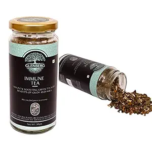 Glenberg Immune Tea | Green Tea for Immunity with Tulsi, Giloy & Amla | 50 Gm, 30 Cups