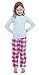 Childrens Girls Nightwear/Sleepwear Plain Long Sleeve Top & Check Printed Pyjamas SetWith Elasticated Waist (4-5 Yrs, Pink Blue)