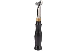 HEEPDD Leather Edge Creaser, Stainless Steel Adjustable Groover for Edge Stitching Leather Craft Tool with Ebony Handle for Leatherworking