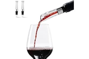 WIWONEY - Aeratore per Vino Rosso, Decanter per Vino Rosso, Versatore Anti-Goccia, Ossigenatore Vino da Bottiglia, Confezione da 2 (Chiaro)