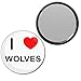 I Love Wolves - 77mm Round Compact Mirror