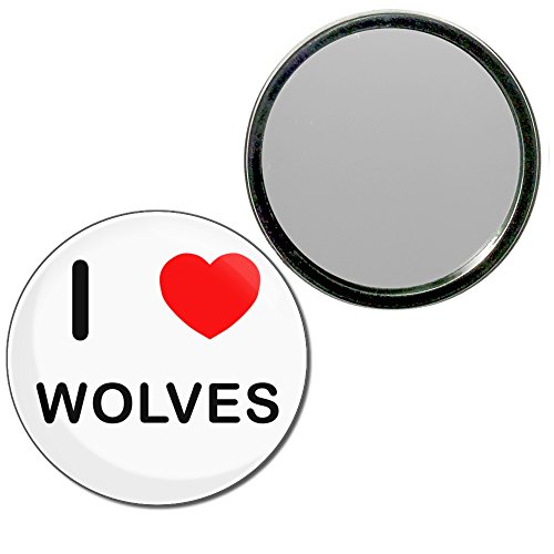 I Love Wolves - 77mm Round Compact Mirror