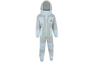 FANGZIN estilo astronauta traje completo de protección de abejas, unisex, 3 capas, tejido de malla