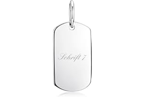 MATERIA by Matthias Wagner Gravur Anhänger Silber 925 Dog Tag Gravurplatte 10x21mm rhodiniert