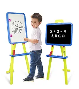 8 in 1 easel & magnetic writing activity board for kids, boys & girls, age 3 to 8 years (Multi color)