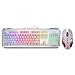 Produktbild Gaming LED Wired Tastatur und Maus Combo, 3200DPI USB Maus Multimedia Tasten Rainbow Hintergrundbeleuchtung Mechanisches Feeling für PC Laptop Computer Mac