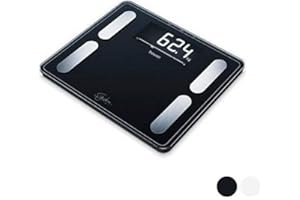 Beurer BF 410 Signature Line, Pèse-personne impédancemètre, analyse précise du corps jusqu'à 10 personnes, avec écran LCD extra large, capacité de charge jusqu'à 200 kg, noir