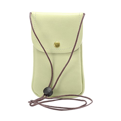 NIZIKE Mujer Mini bolso de hombro Paquete de teléfono de cuero sintético Bolsas de embrague para el iPhone 7/6/6S,7 Plus/6 Plus/6S Plus y otros teléfonos 5.7 pulgadas más abajo (Verde)