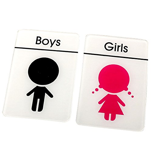 Mercancía de Moda Tipo de Dibujos Animados Lindo de baño Accesorios de la Puerta del Inodoro Puerta símbolo Signo Espejo Establecido para el Interior y el Trabajo