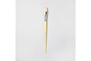 Winsor & Newton 5870012 Künstler - Chunking Schweineborsten Pinsel für Ölfarben, hohe Farbaufnahme, gleichmäßige Farbabgabe - Filbertpinsel Nr. 12, langer Stiel