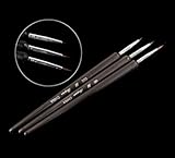 Liroyal Set of 3 Brown Nail Art Brushes- Professional Nail Art Brushes- Sable Nail Art Brush Pen, Detailer