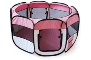BUNNY BUSINESS Parc de Jeu en Tissu pour Lapins/cochons d'Inde Pliable Rose