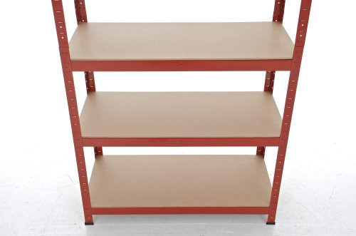 CLP Schwerlastregal, Metall, verzinkt, Tragkraft 875 kg, 5 Böden, Lagerregal Farbe + HÖHE wählbar rot, 180 x 90 x 45 cm - 5