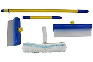 AQUABLADE Lot Numéro 2 - Petit et de grandes essuie-glace avec lèvre, wasserauffangrinne externe wasserauffangtank, 1 Laveuse, 1 poignée, 1 Barre télescopique - NOUVEAUTÉ mondiale