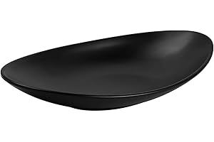 Alrens Bandeja para llaves ovalada, color negro, bandeja para llaves, bandeja cosmética, bandeja de entrada, bandeja decorativa