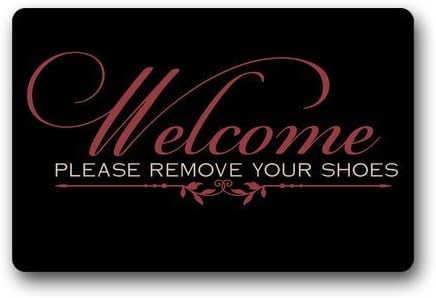 Custom Machine-washable Door Mat Welcome Please Remove Your Shoes Indoor/Outdoor Decor Rug Doormat (30"x18",L x W)