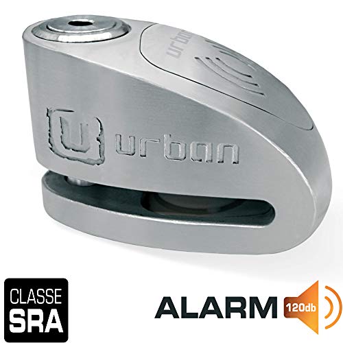 Urban Security UR910S Candado Antirrobo Moto Disco con Alarma 120 Db, Doble Cierre 10mm, Homologado Sra
