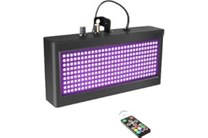 Disco Strobe Light, longziming 270 LED Party Lights with Remote Control, Sound Activated Mode, Adjustable Flash Speed Control, 50W 10 Colours Strobe Light Sound Activated Party Lights