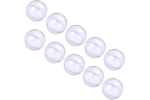 DPWOUM Leere runde Spielzeugkapseln, Kunststoff, transparent, 32 mm, für Küche und Esszimmer, Weiß, 10 Stück