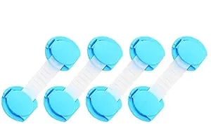 Kuhu Creations Kids Safety Lock for Drawer Fridge Cabinet and Many Other appliances or Furniture- (4 Pcs, Blue Plastic).