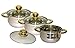 King Internaional Stainless Steel Serving Set of 3pcs (Golden Handle) RS.4499.00