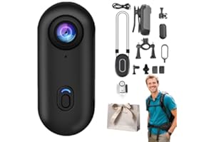 HItianya POV 4k Camera, Mini Thumb Action Camera, Wearable Small Body Cameras, Portable Hands-Free POV Camcorder Helmet Cameras for Vlogging, Cycling and Diving (Black,4k)