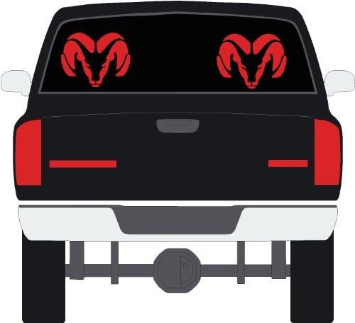 Dodge Ram Red Rear Window Decals Set of (2) by New Look Graphics
