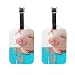 Produktbild COOSUN Lustiges Schwein am Zaun hängen Kofferanhänger Reise Labels Tag-Namenskartenhalter für Gepäck Koffer Tasche Rucksäcke, 2 PCS M Mehrfarbig