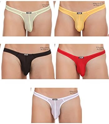 DOOXIUNDI Men's Underwear Ultrathin Ice Silk Small Thong Briefs Single Or Pack (L, P5MUL)