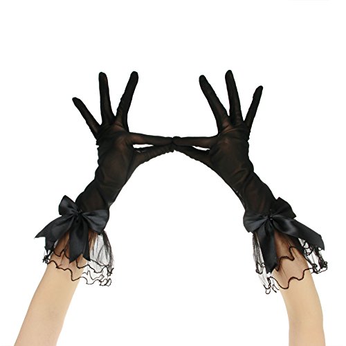 Bao Core Kurze Netzhandschuhe Brauthandschuhe Hochzeit Handschuhe Mit Schleife Mehre Farben - 3