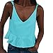 Produktbild Tohole T-Shirt Damen Sommer Schulterfrei Camis Ring Crop Top Leibchen Bluse TräGershirts Strappy Tops Vest Weste Pulli Sexy äRmellos Shirt Mode Rundhals Camisole Tank (Blau 2,M)