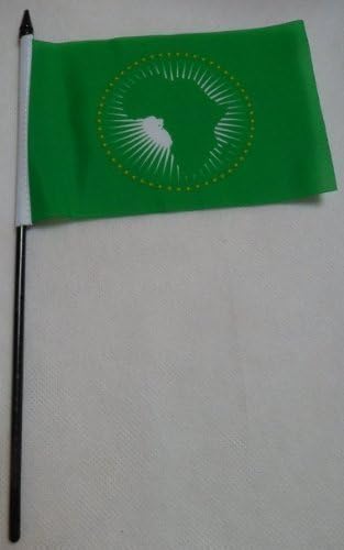 Pack Of 12 African Union 4"x 6" Table Flags With Sticks