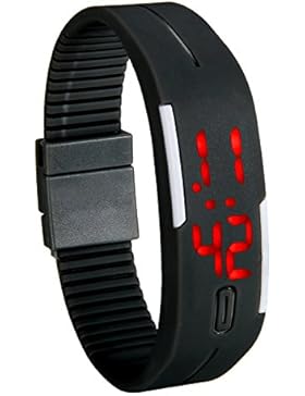 Lancardo Ultra Thin Unisex Sport Kalender Fitness Digital LED Sports Silikon Armband Stoppuhr Armbanduhr für Jungen...