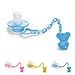 ELENXS Infant Baby Pacifiers Nipples Soother with Chain Clip Buckle Holder Blue